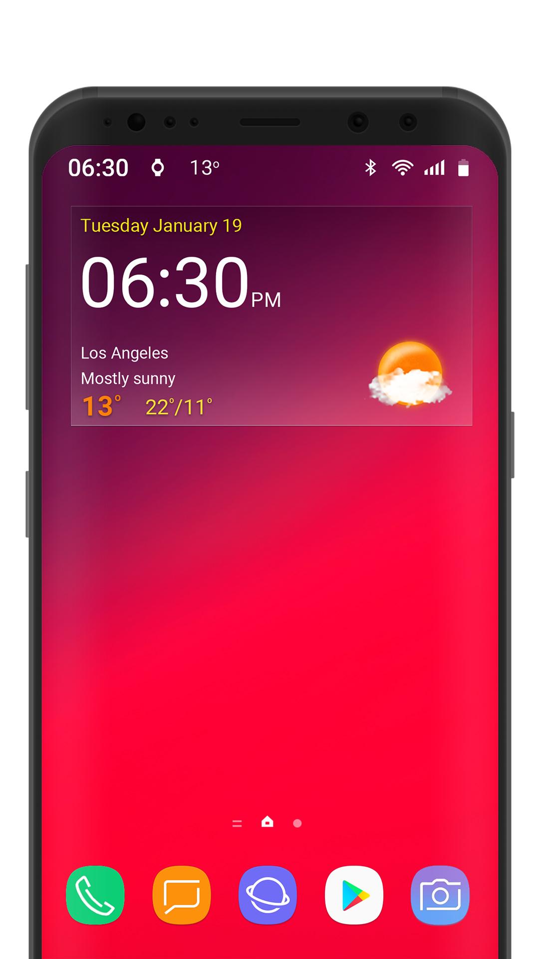 Digital clock weather theme 1