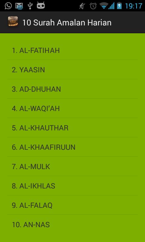 10 Surah Amalan Harian