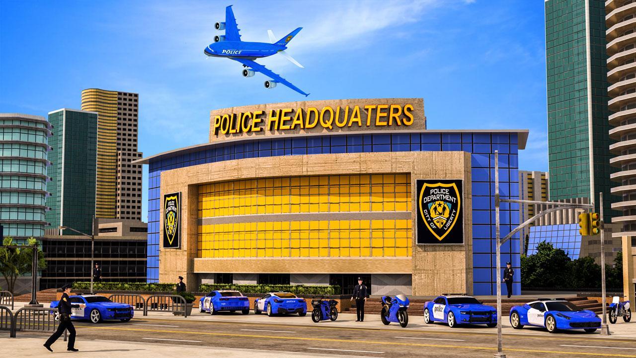 US Police Car Plane Transporter Police Plane Games