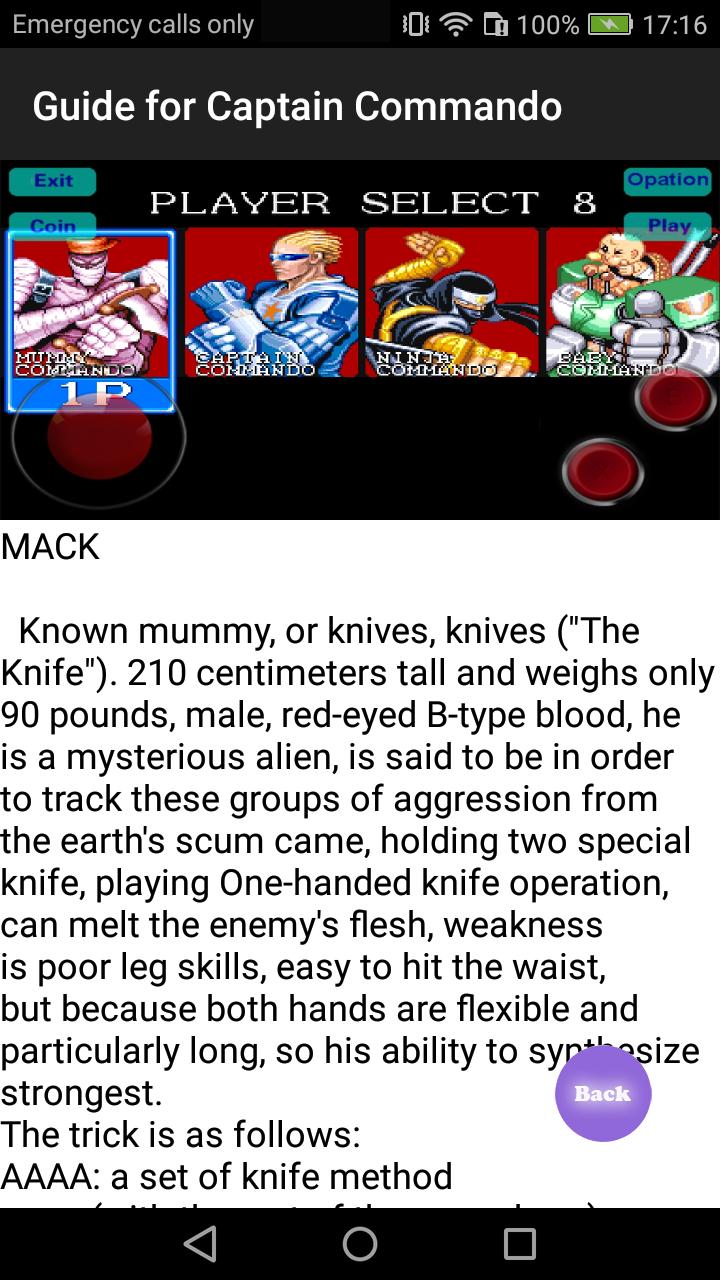 Guide for Captain Commando